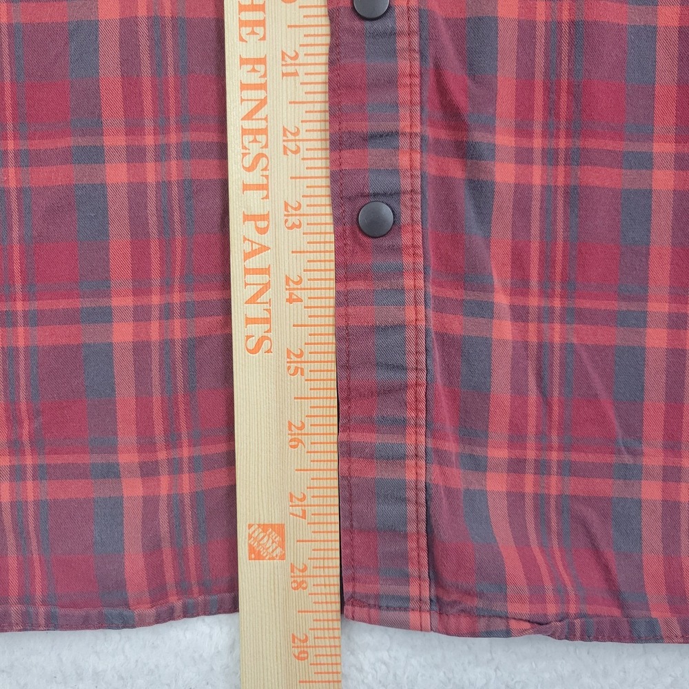 5.11 Tactical Shirt Mens Medium‎ Red Gray Plaid Long Sleeve Snap Front Cotton - Picture 5 of 9